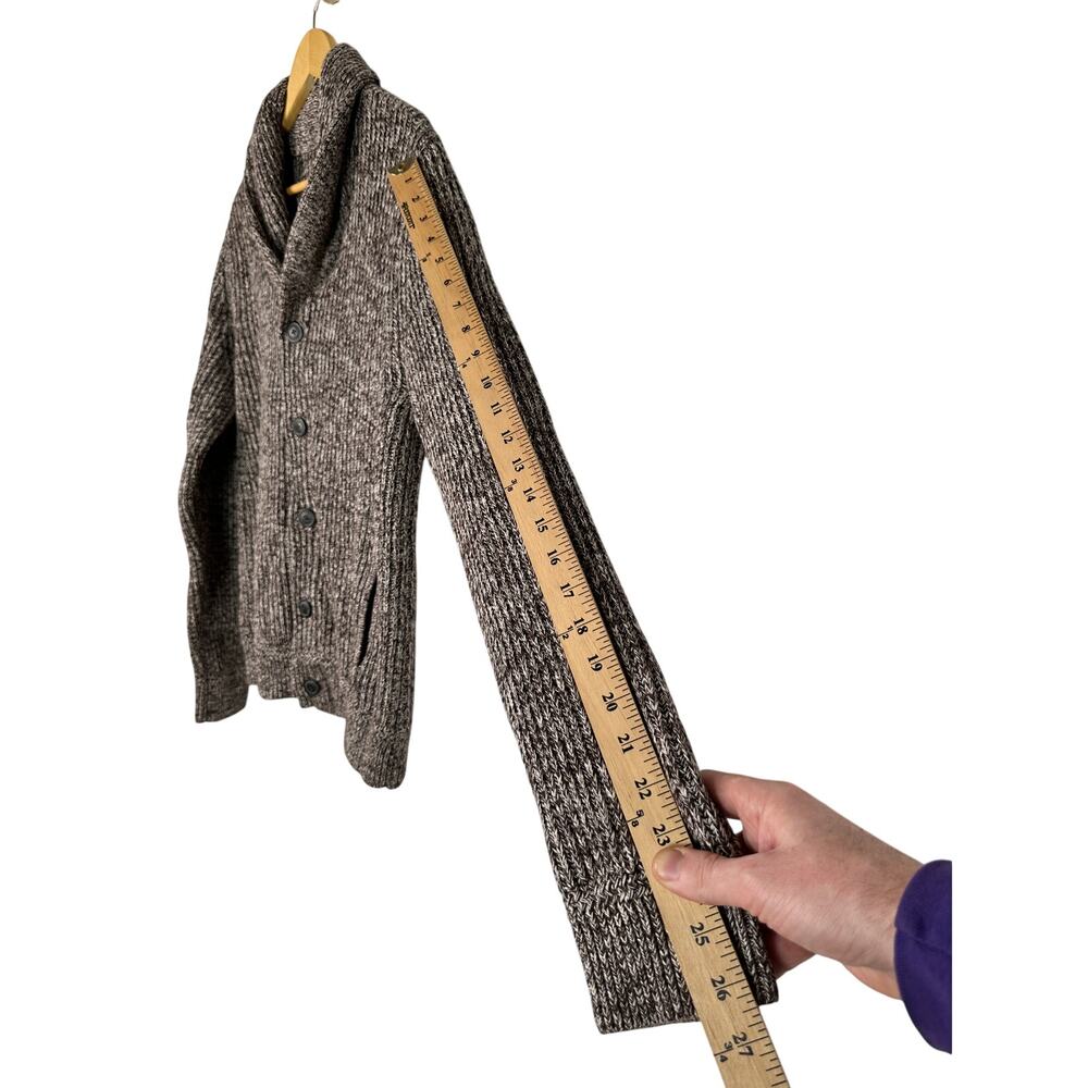 NWT! GAP M Shawl Collar Cardigan Grandpa Fisherman Sweater Cotton Jacket Brown - Picture 7 of 9
